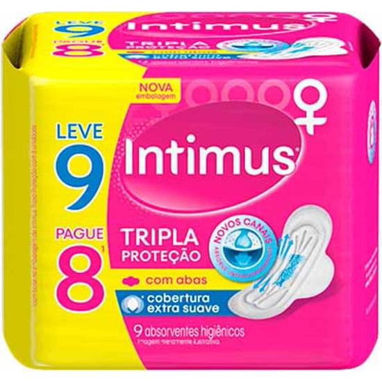 Imagem de Absorvente diário intimus com abas tripla proteção suave gel leve 9 pague 8 unidades