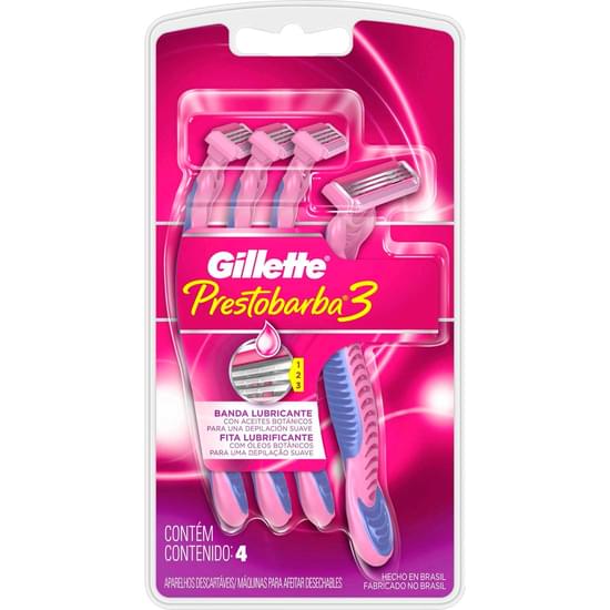 Imagem de Aparelho de depilação gillette prestobarba 3 leve 4 pague 3 unidades