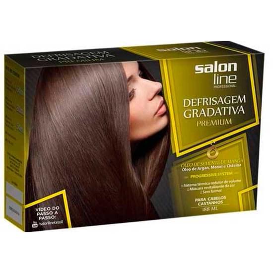 Imagem de Kit defrisagem gradativa salon line cabelos castanhos