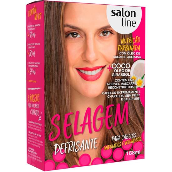 Imagem de Kit selagem salon line defrisante onda e volume 198ml