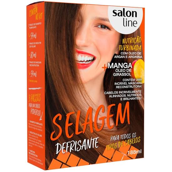 Imagem de Kit selagem salon line defrisante todos tipos de cabelo 188ml