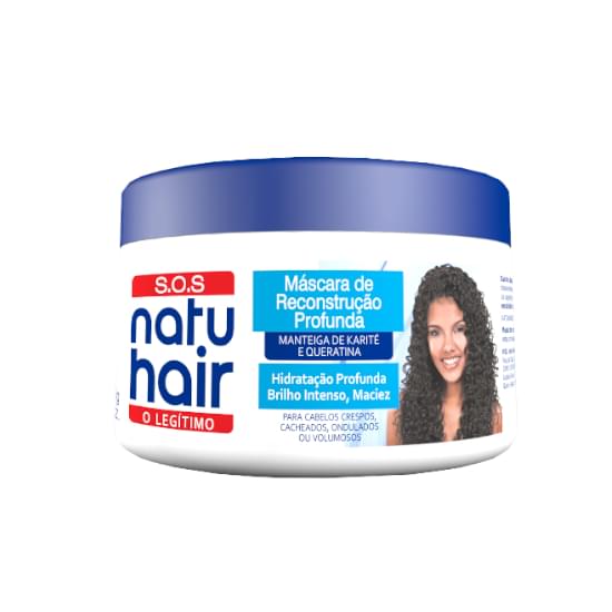 Imagem de Máscara para tratamento natu hair s.o.s reconstrução profundo 350g