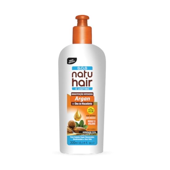 Imagem de Manutenção intensiva natu hair óleo de argan e macadâmia hidratação prolongada 300ml