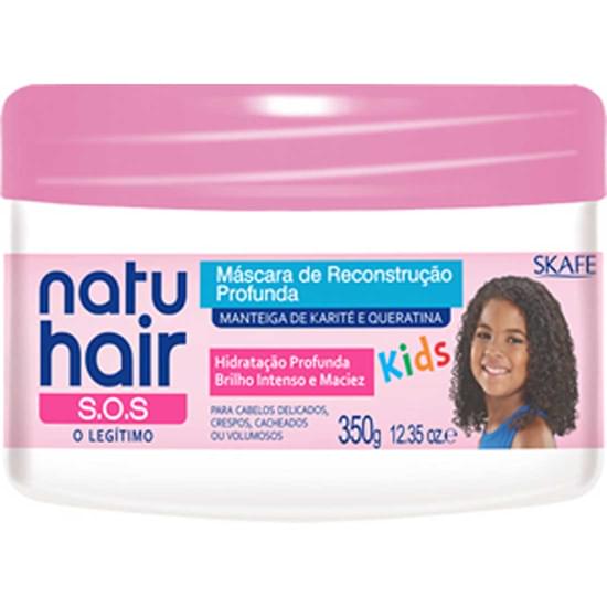 Imagem de Máscara para tratamento infantil natu hair kids s.o.s reconstrução profunda 350g