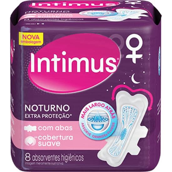 Imagem de Absorvente noturno intimus com abas extra proteção suave gel | com 8 unidades