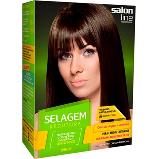 Imagem de Kit selagem salon line cabelos castanhos 198ml