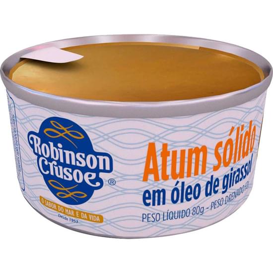 Imagem de Atum sólido em óleo de girassol robinson crusoe 80g