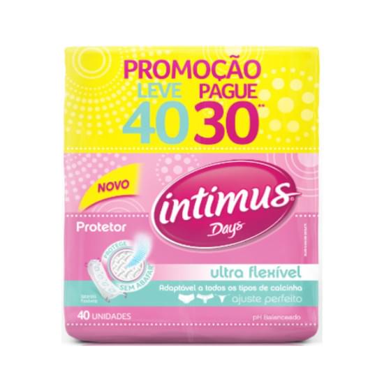 Imagem de Protetor diário intimus sem abas e sem perfume ultra flexível leve 40 pague 30 unidades