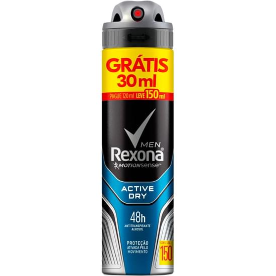 Imagem de Desodorante aerosol masculino rexona active 90g | 20% de desconto