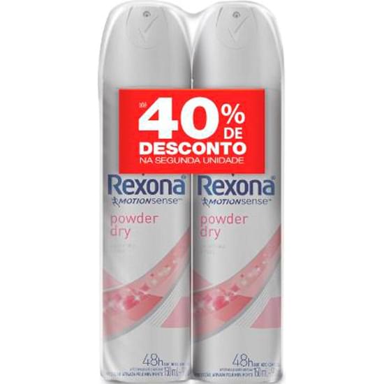 Imagem de Desodorante aerossol rexona powder dry com 2 unidades 150ml cada leve mais pague menos