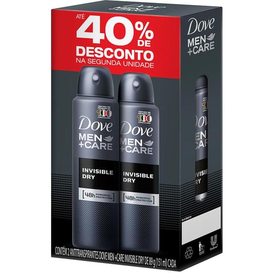 Imagem de Desodorante aerosol masculino dove clean confort 89g | com 2 unidades 50% de desconto