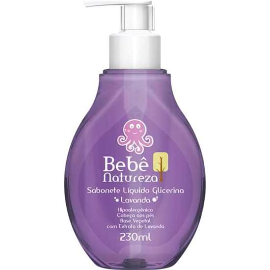 Imagem de Sabonete líquido infantil de glicerina bebê natureza lavanda do campo 230ml