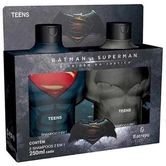 Imagem de Kit banho biotropic batman vs superman shampoo 2 em 1 250ml | com 2 unidades