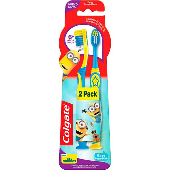 Imagem de Escova de dente infantil colgate smiles minions 6+ anos 2 unid