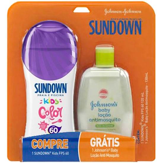 Imagem de Protetor solar infantil sundown color kids fps 60 120ml loção repelente grátis 100ml