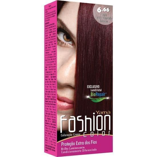 Imagem de Mini kit tintura yamá fashion color 6.66 louro escuro vermelho intenso