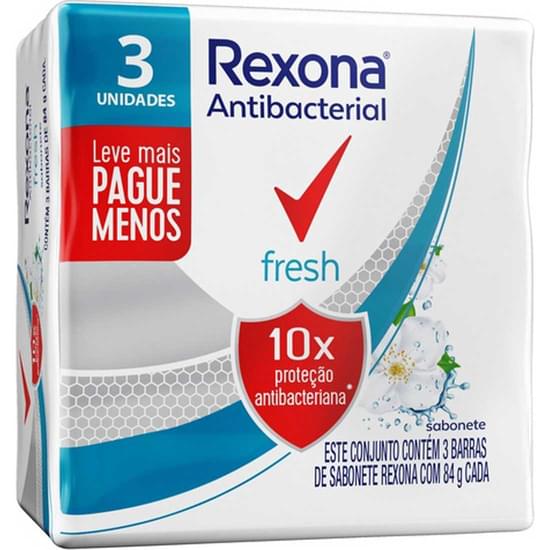 Imagem de Sabonete em barra antibacteriano rexona fresh pack 84g | com 3 unidades