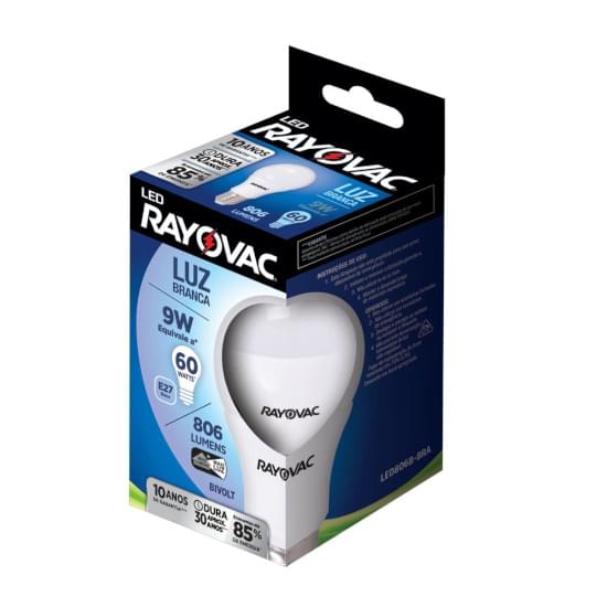 Imagem de Lâmpada rayovac bulbo led branca bivolt 9w