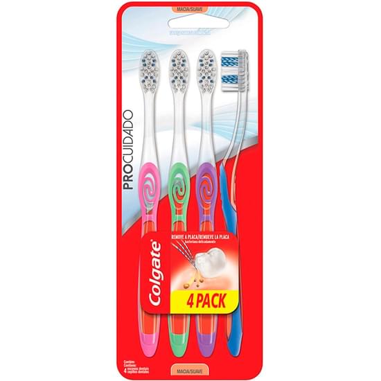 Imagem de Escova de dente colgate pro cuidado 4 unid