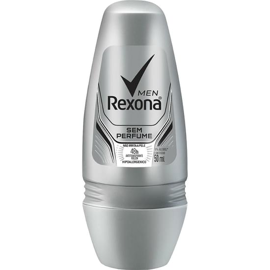 Imagem de Desodorante roll-on masculino rexona sem perfume 50ml