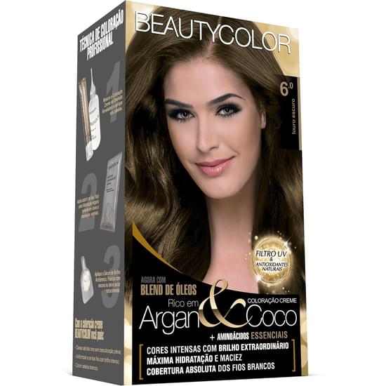 Imagem de Kit tintura beauty color 6.0 louro escuro
