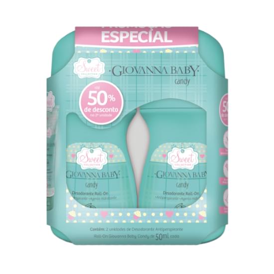 Imagem de Desodorante roll-on giovanna baby candy 50ml 2 unidades 50%off