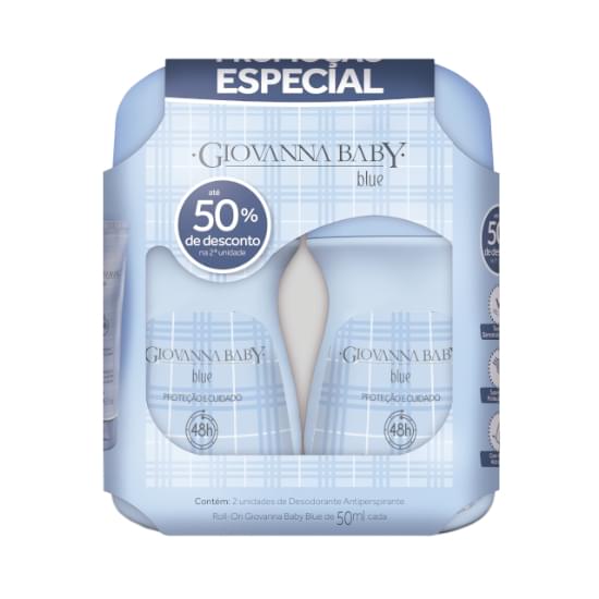 Imagem de Desodorante roll-on giovanna baby classic blue 50ml 2 unidades 50%off