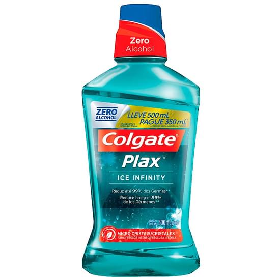 Imagem de Enxaguante bucal colgate plax ice infinity 500ml promo leve 500ml pague 350ml