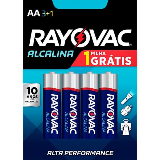 Imagem de Pilha rayovac alcalina aa pequena leve 4 pague 3 unidades