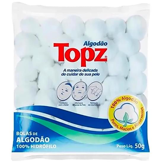 Imagem de Algodão bolas topz pacote 50g