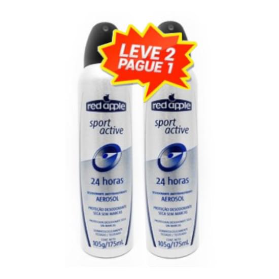 Imagem de Desodorante aerosol feminino red apple active 175ml leve 2 pague 1 unidade