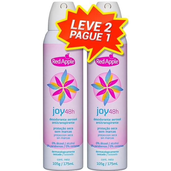 Imagem de Desodorante aerosol feminino red apple joy 175ml leve 2 pague 1 unidade