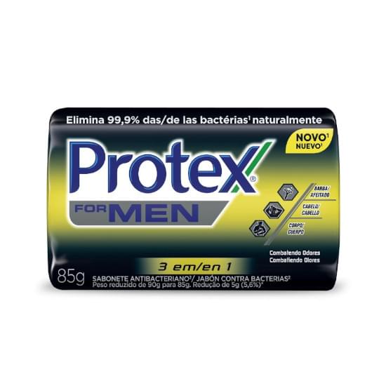 Imagem de Sabonete masculino em barra antibacteriano protex men 3 em 1 85g