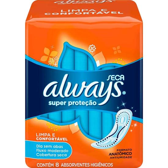 Imagem de Absorvente diário always sem abas super proteção seca | com 8 unidades