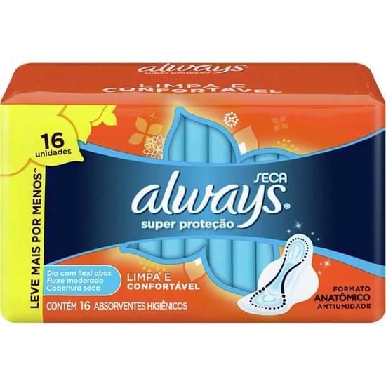 Imagem de Absorvente diário always com abas super proteção seca | com 16 unidades