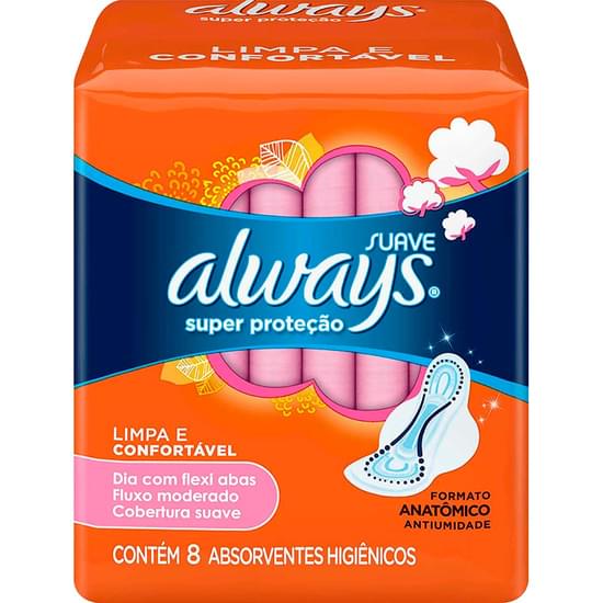 Imagem de Absorvente diário always com abas super proteção suave | com 8 unidades