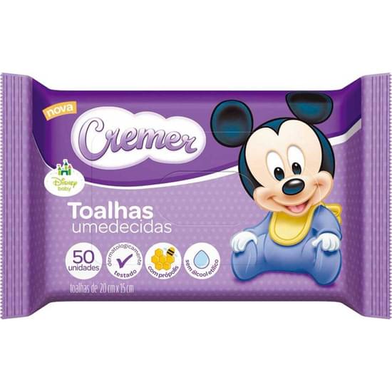 Imagem de Toalha umedecida infantil cremer disney | com 50 unidades