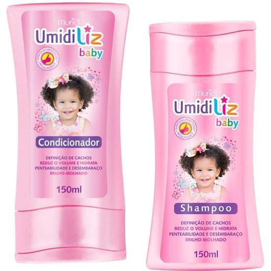 Imagem de Kit banho umidiliz baby menina shampoo 150ml e condicionador 150ml