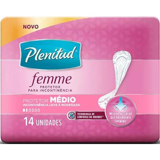 Imagem de Absorvente geriátrico plenitud femme médio | com 14 unidades