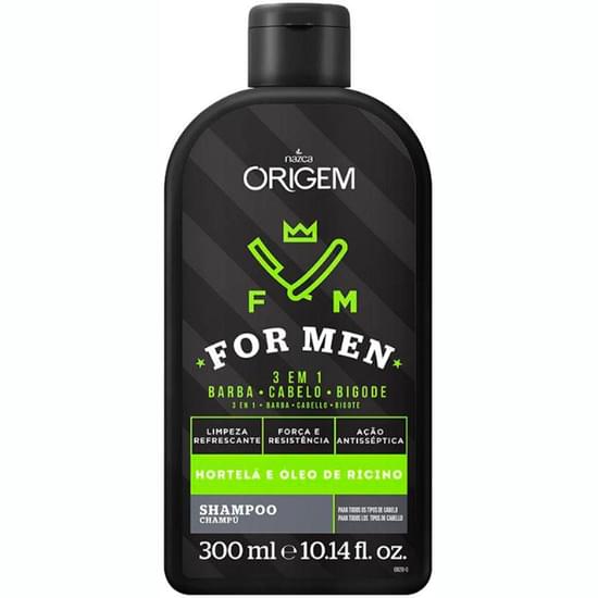 Imagem de Shampoo origem 3 em 1 for men barba, cabelo e bigode 300ml