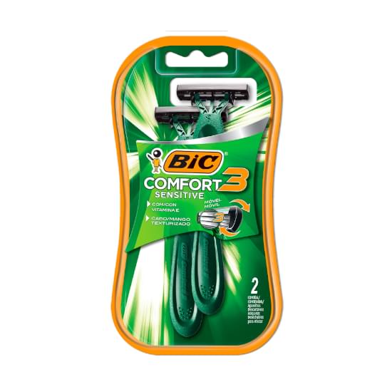 Imagem de Aparelho de barbear bic comfort 3 pele sensível sensitive | com 2 unidades