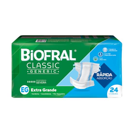 Imagem de Fralda geriatrica biofral classic eg 24 unidades