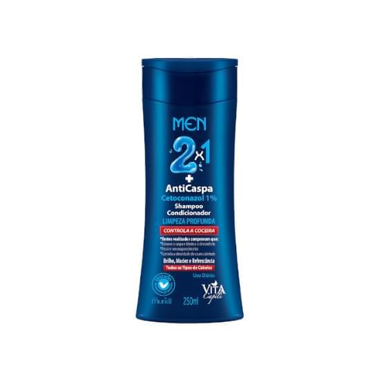 Imagem de Shampoo anticaspa vita capili men 2 em 1 limpeza profunda 250ml