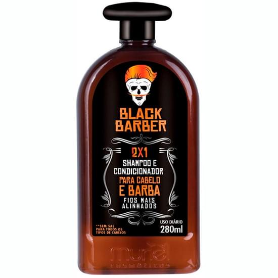 Imagem de Shampoo muriel black barber 2 em 1 para cabelo, barba e bigode 280ml