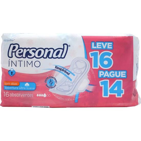 Imagem de Absorvente diário personal com abas suave leve 16 pague 14 unidades