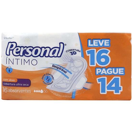 Imagem de Absorvente diário personal com abas ultra seca leve 16 pague 14 unidades