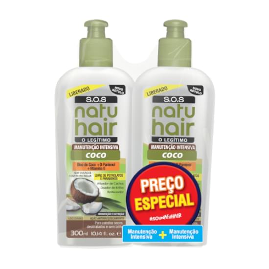 Imagem de Manutenção intensiva natu hair óleo de coco hidratação prolongada (300ml+300ml)