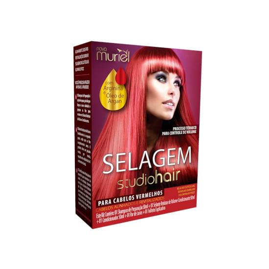 Imagem de Kit selagem muriel condicionante cabelo vermelho studio hair