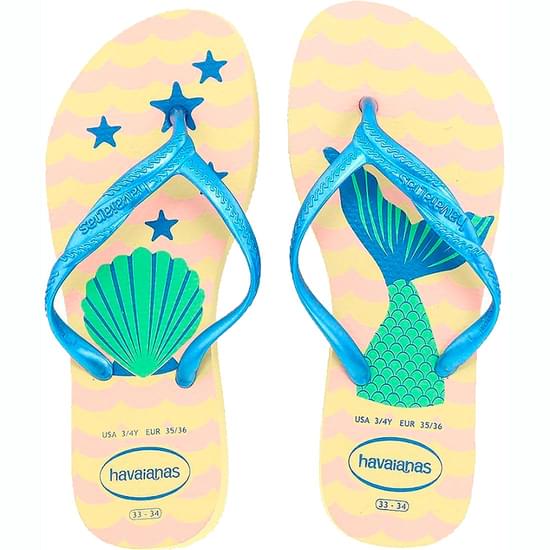 Imagem de Sandália havaianas feminina fantasia praiana amarelo limão 35/36