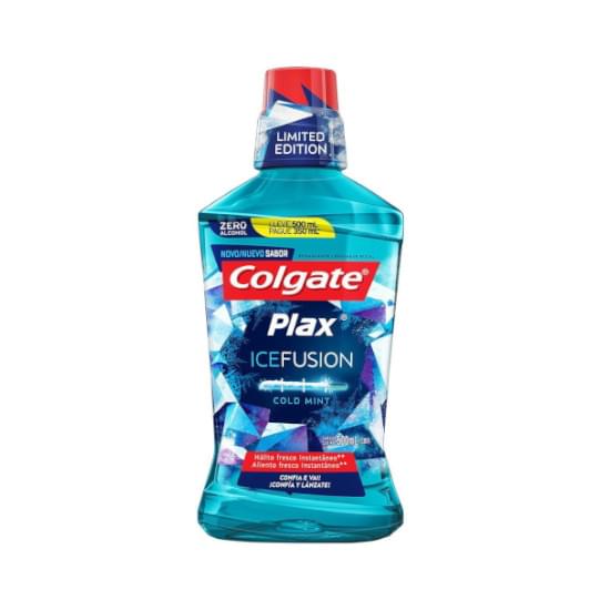 Imagem de Enxaguante bucal colgate plax ice fusion cold mint promo leve 500 pague 300ml